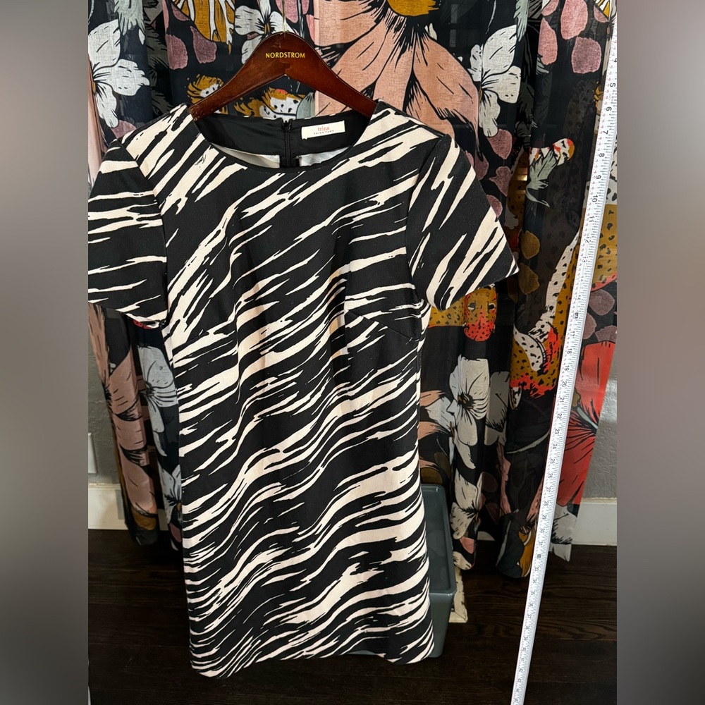 Trina Turk printed black and cream dress